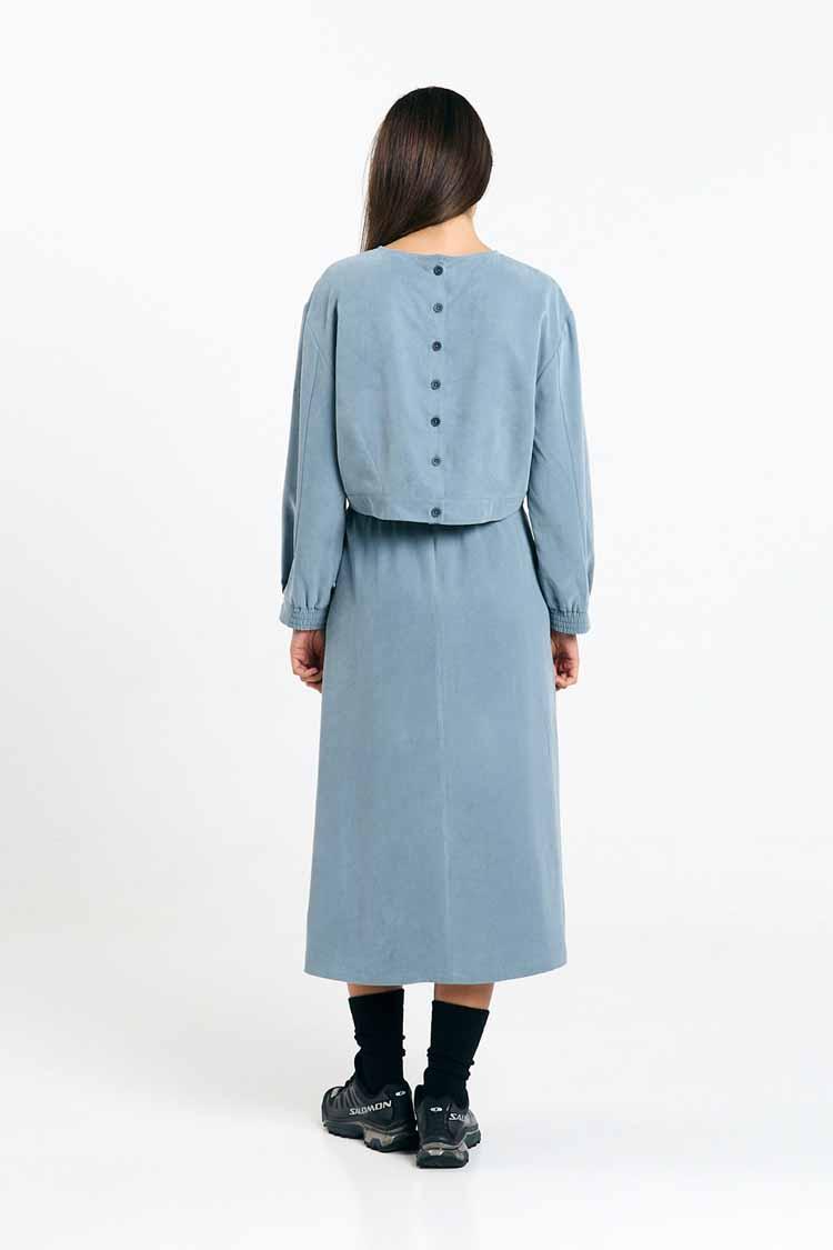 Suite13Lab Ferro Skirt Blue Gray Damen Midirock Lyocell graublau
